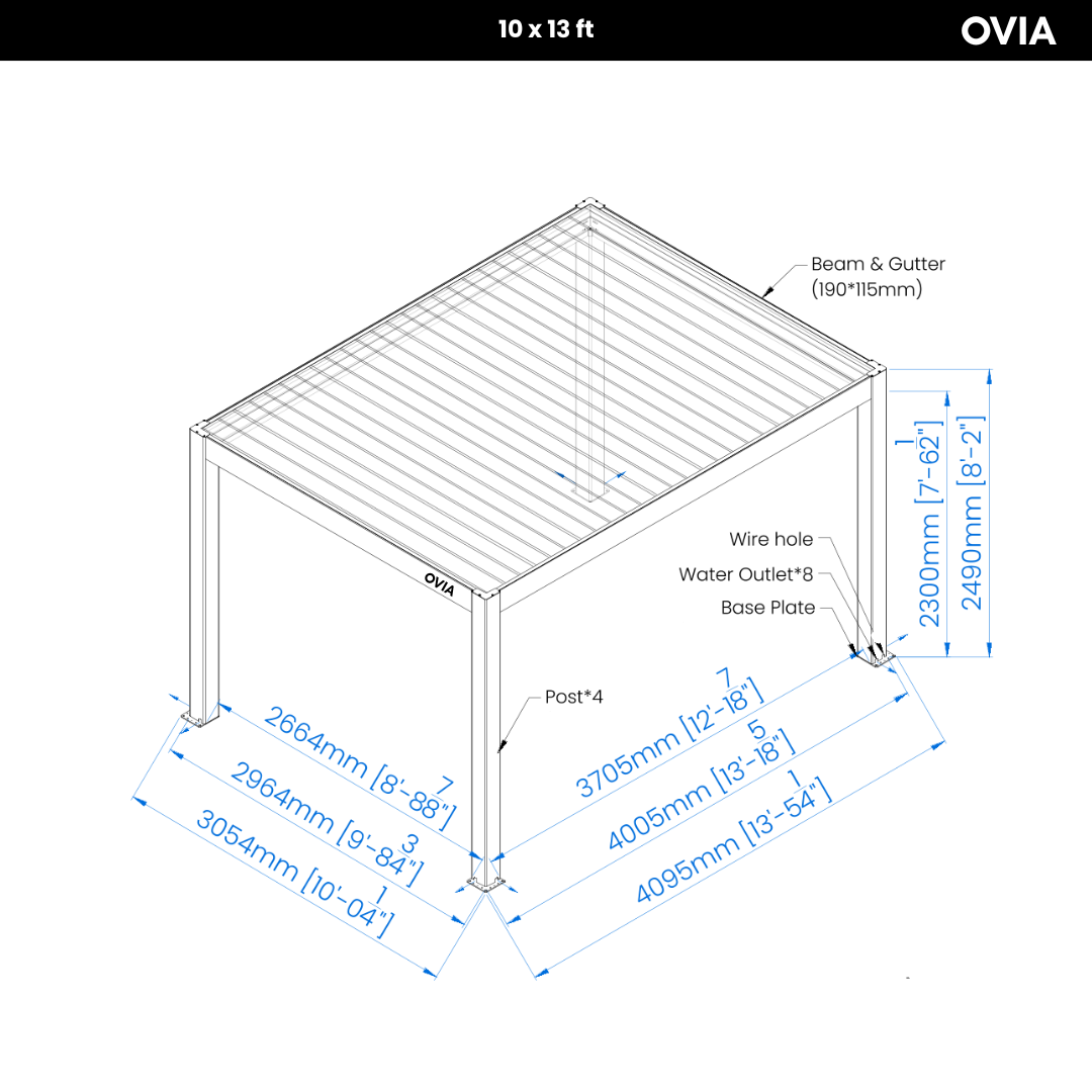 OVIA T6 Aluminum Heavy Duty Pergola Max+™