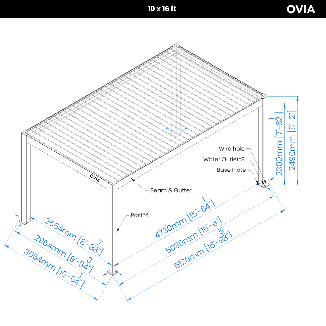 OVIA T6 Aluminum Heavy Duty Pergola Max+™