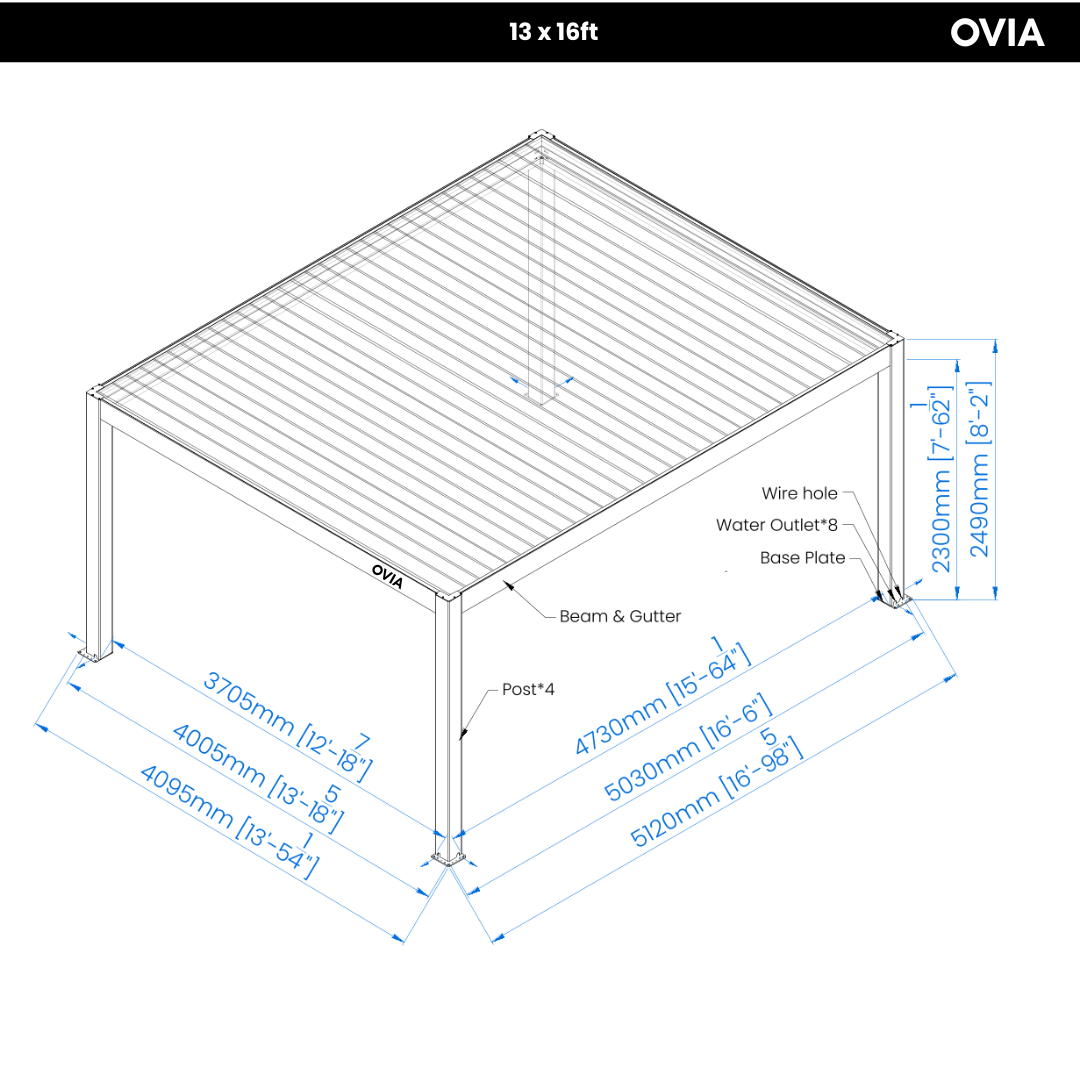 OVIA T6 Aluminum Heavy Duty Pergola Max+™