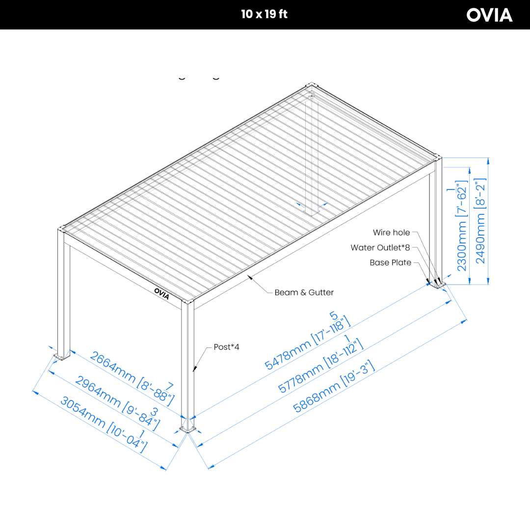 OVIA T6 Aluminum Heavy Duty Pergola Max+™